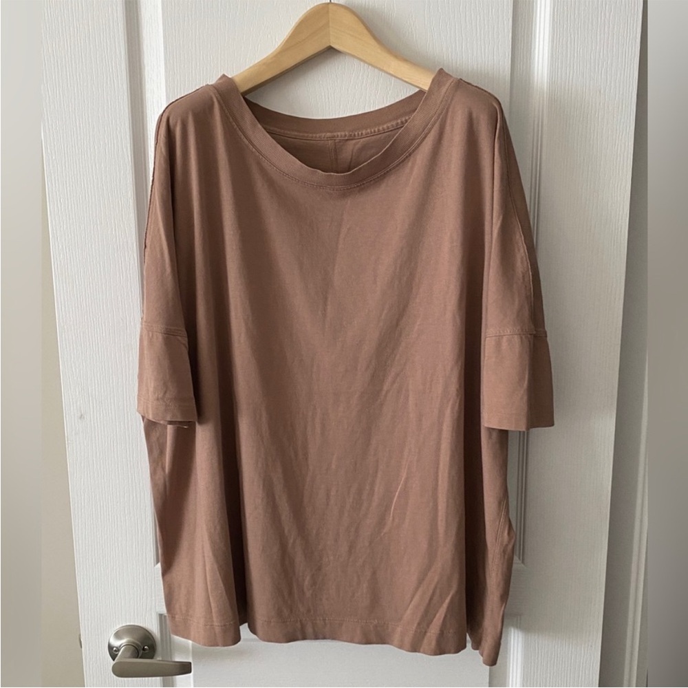 Lululemon taupe oversized soft tee shirt top sz 6/8 preloved